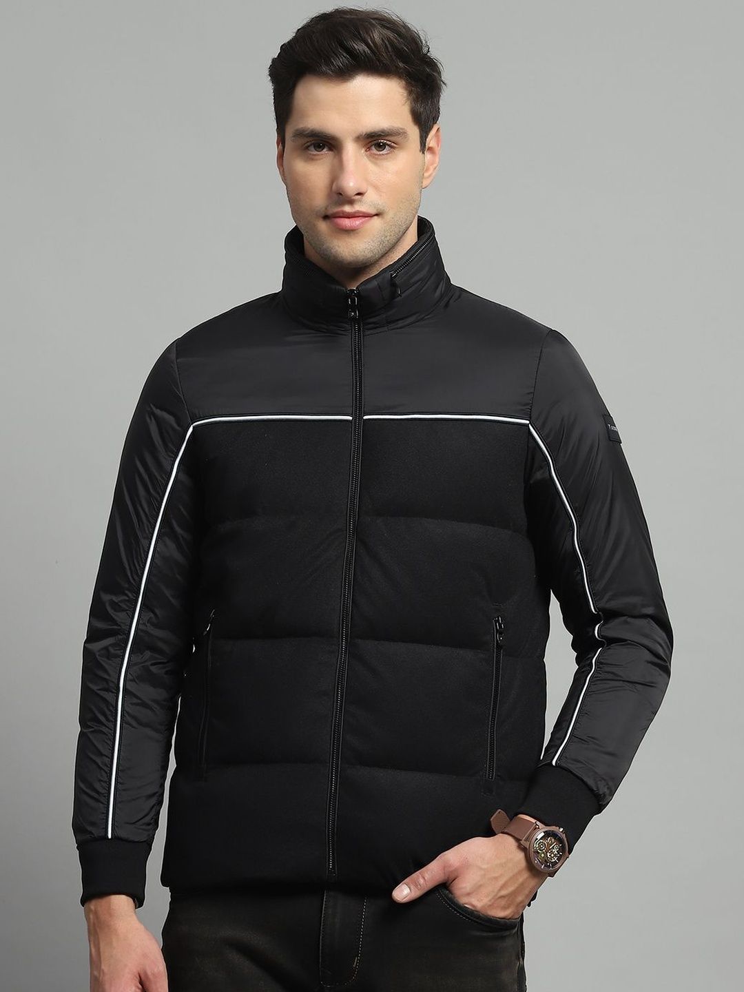 Monte Carlo Men Colourblocked Lightweight Outdoor Puffer Jacket
