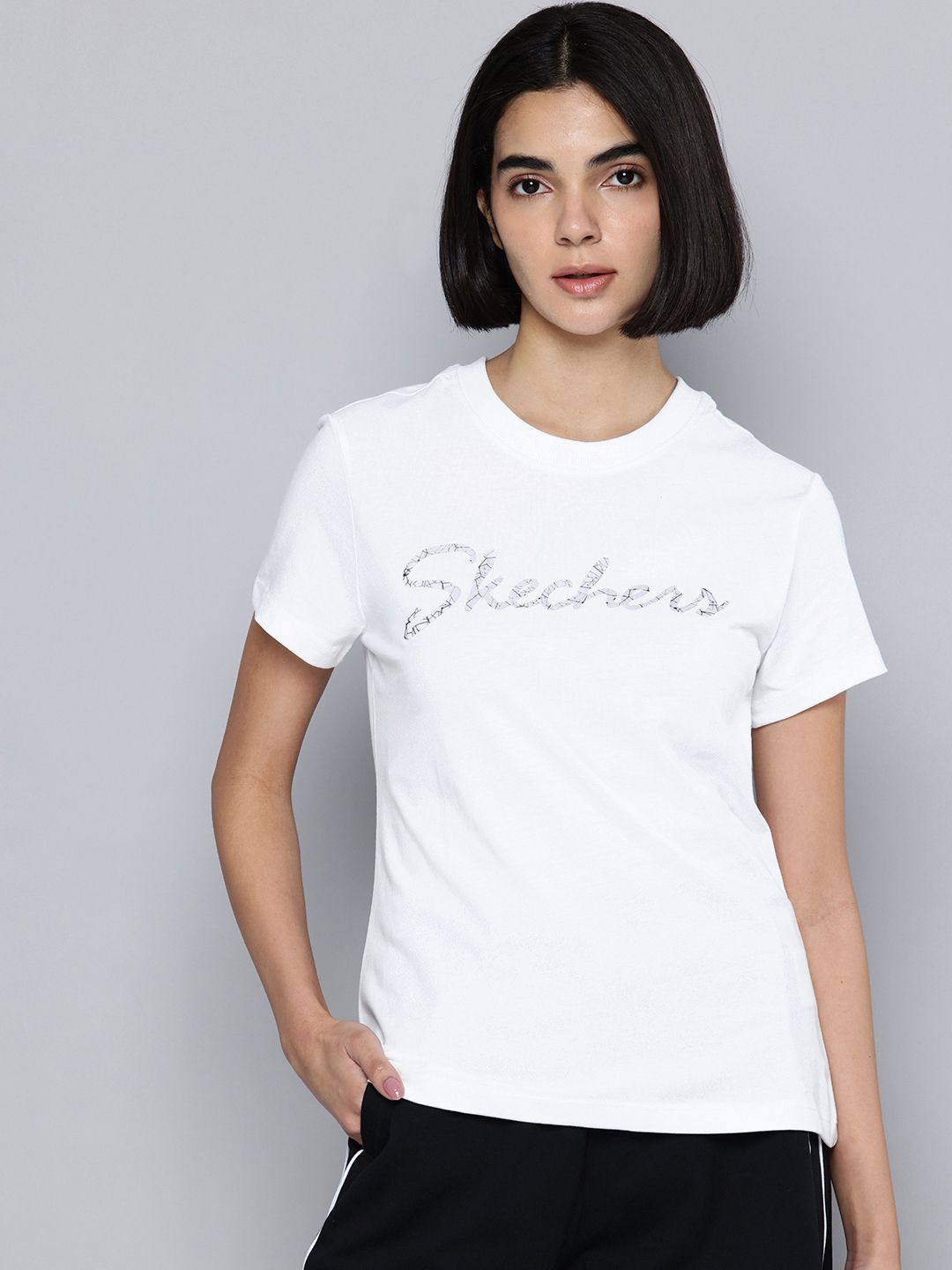 Skechers Brand Logo Printed Pure Cotton T-shirt