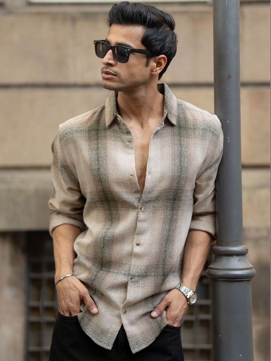 Powerlook Men Tartan Checks Checked Casual Shirt