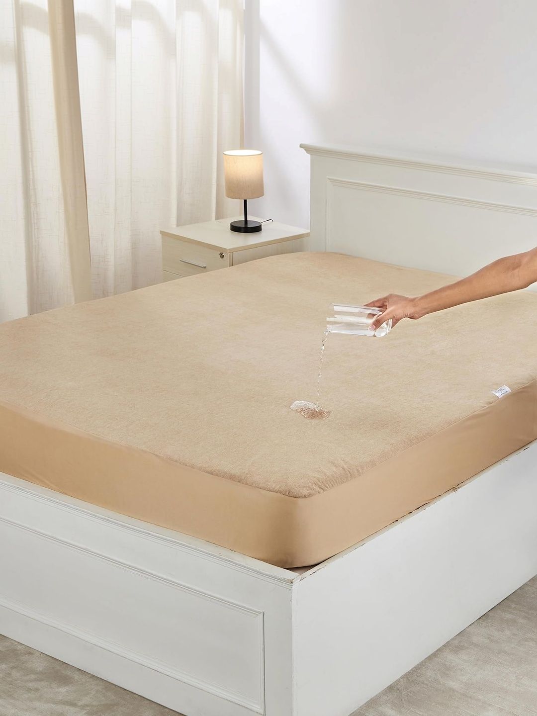 Creeva Beige Water Resistant King Size Mattress Protector