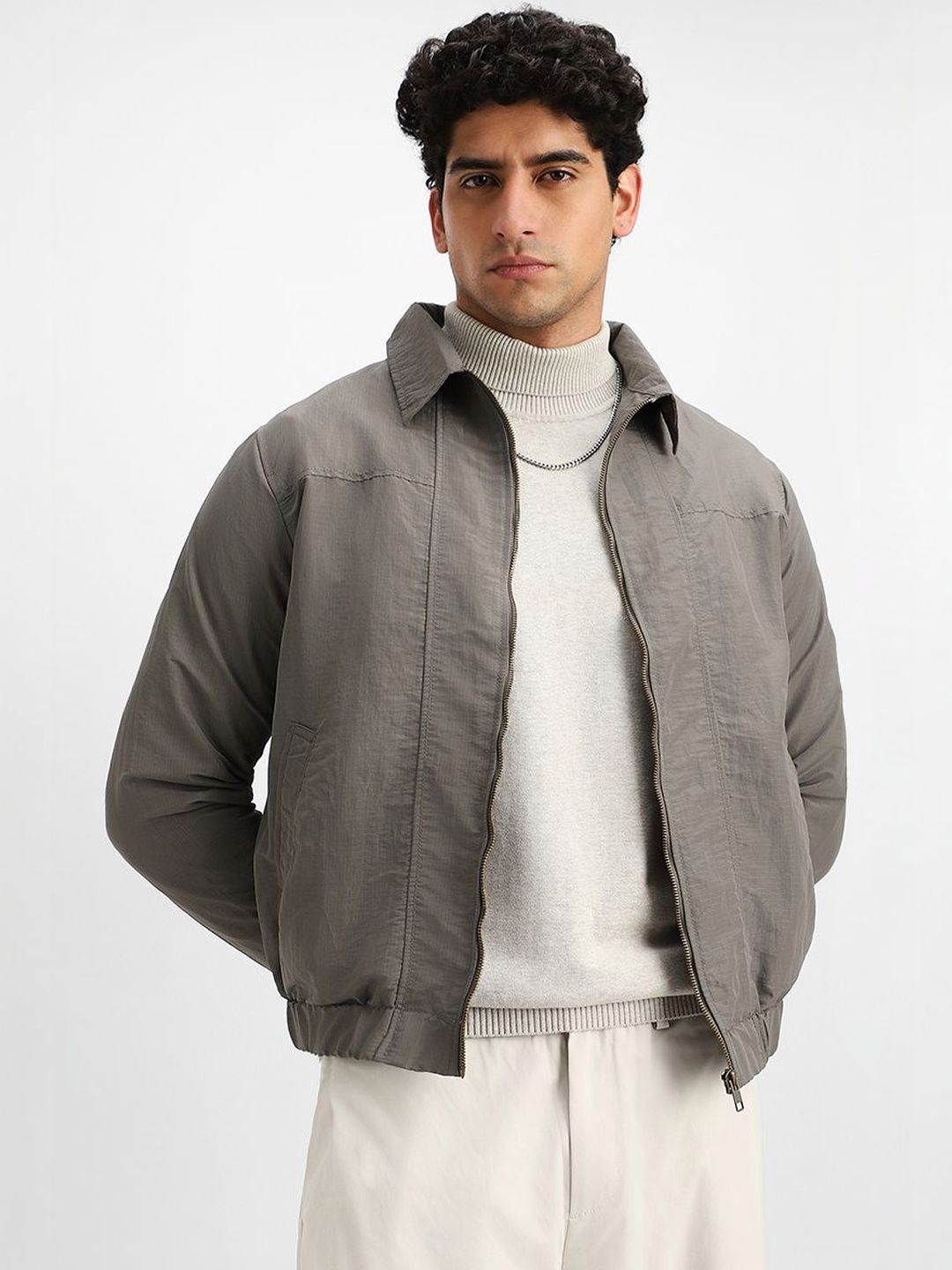Snitch Grey Plain Jacket