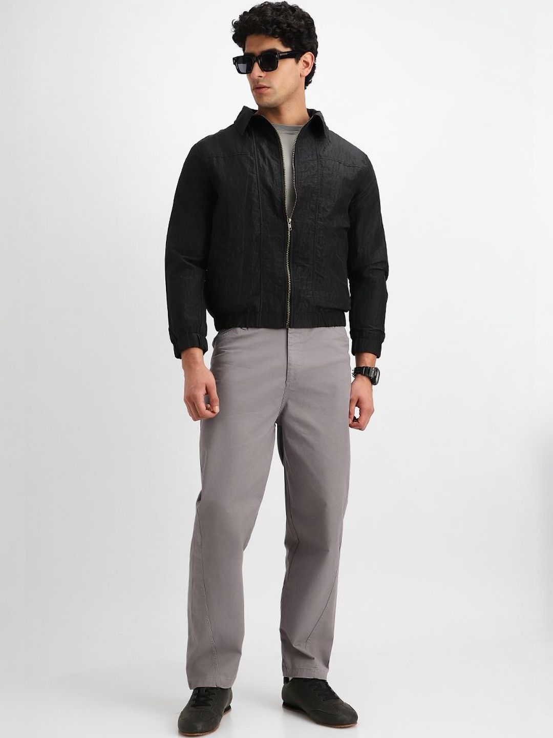 Snitch Black Plain Jacket