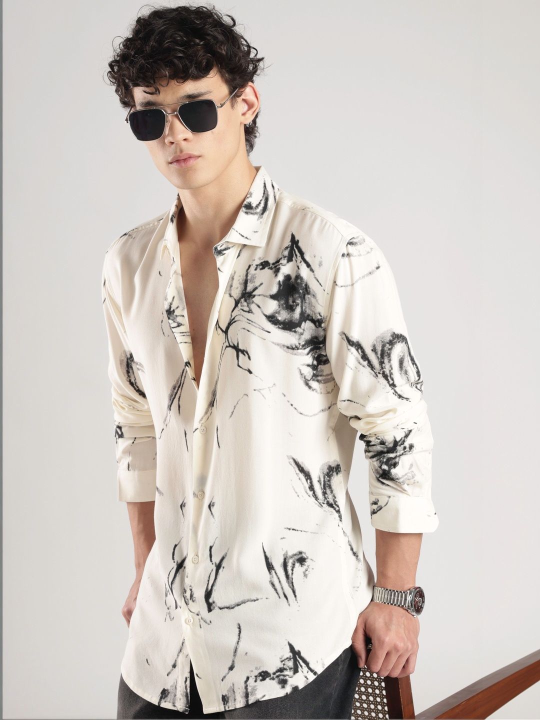 HERE&NOW Men Slim Fit Printed Casual Shirt