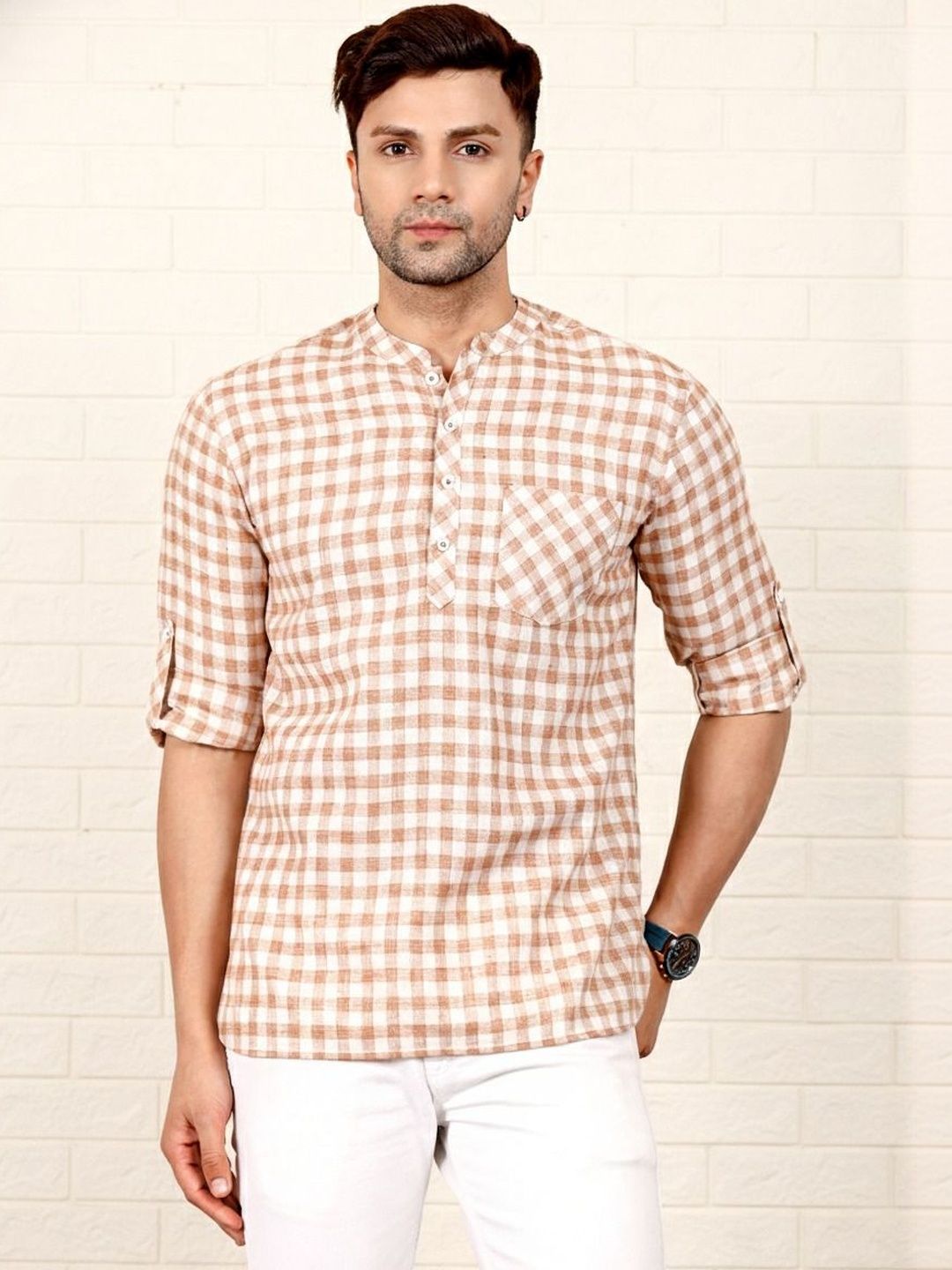Anouk Rustic Men Checked Kurta