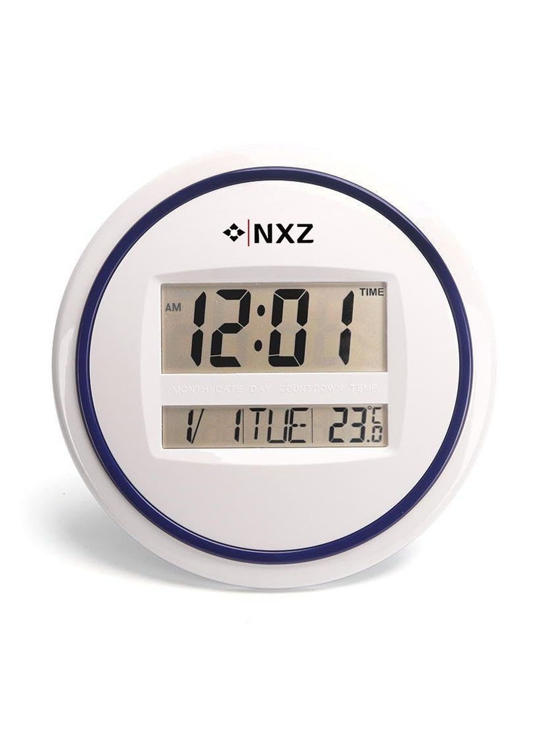 NXZ NXZ LCD Display Round Temperature & Calendar Function Alarm Wall Clocks