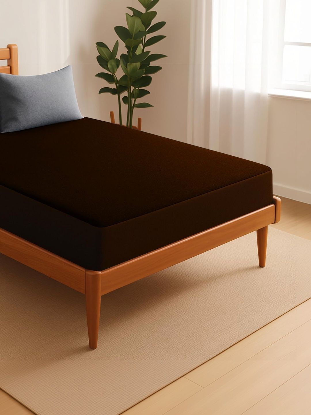 Creeva Brown Terry Water Resistant Mattress Protector