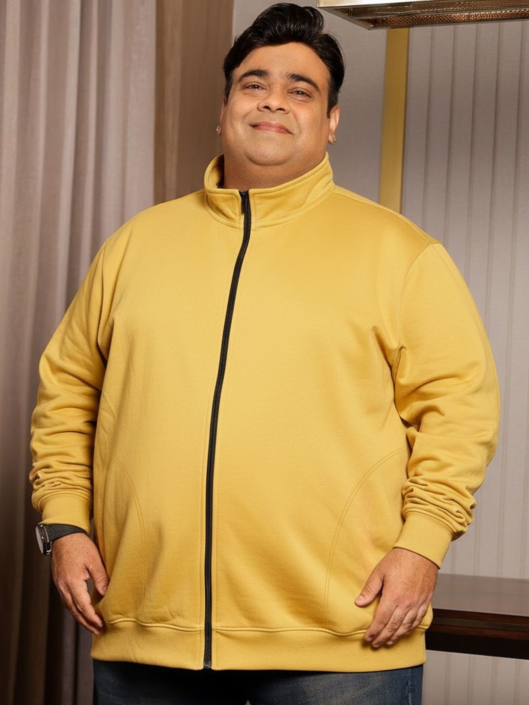 bigbanana Men Plus Size Lightweight Open Front Jacket