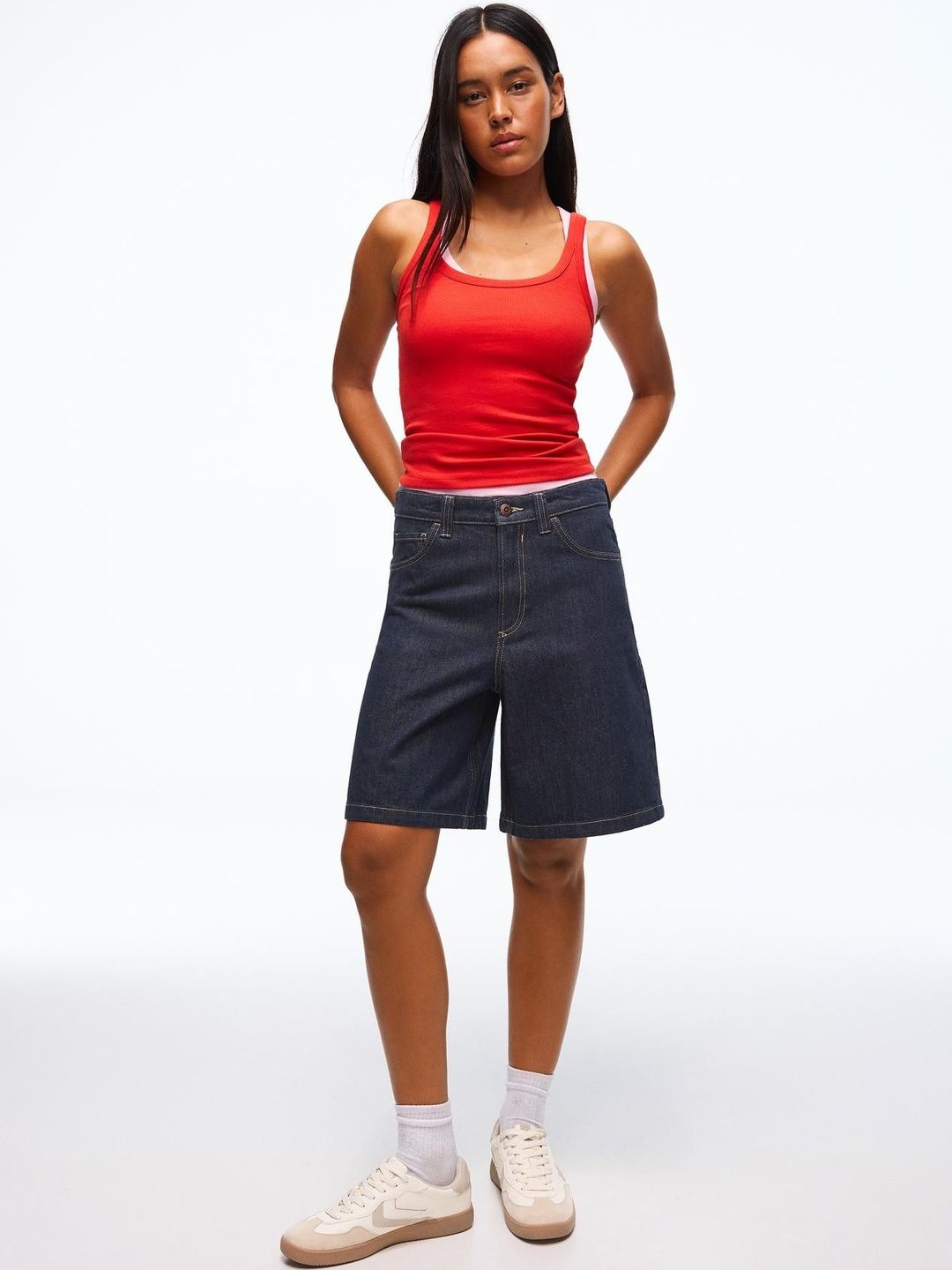 Baggy denim shorts