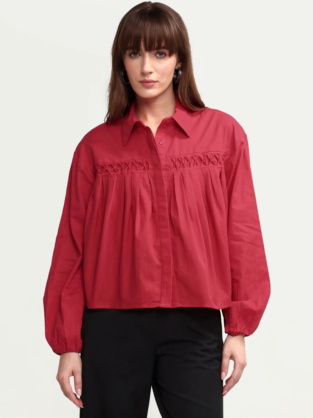 Boxy Casual Shirt RAREISM Women Comfort Boxy Casual Shirt