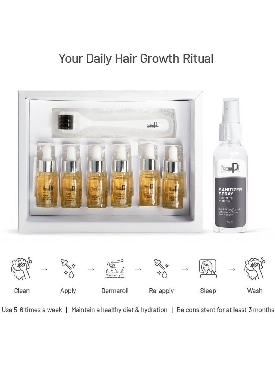 Buy drdermapi Set Of 6 Botanical Hair Growth Elixir Oil Shots -10