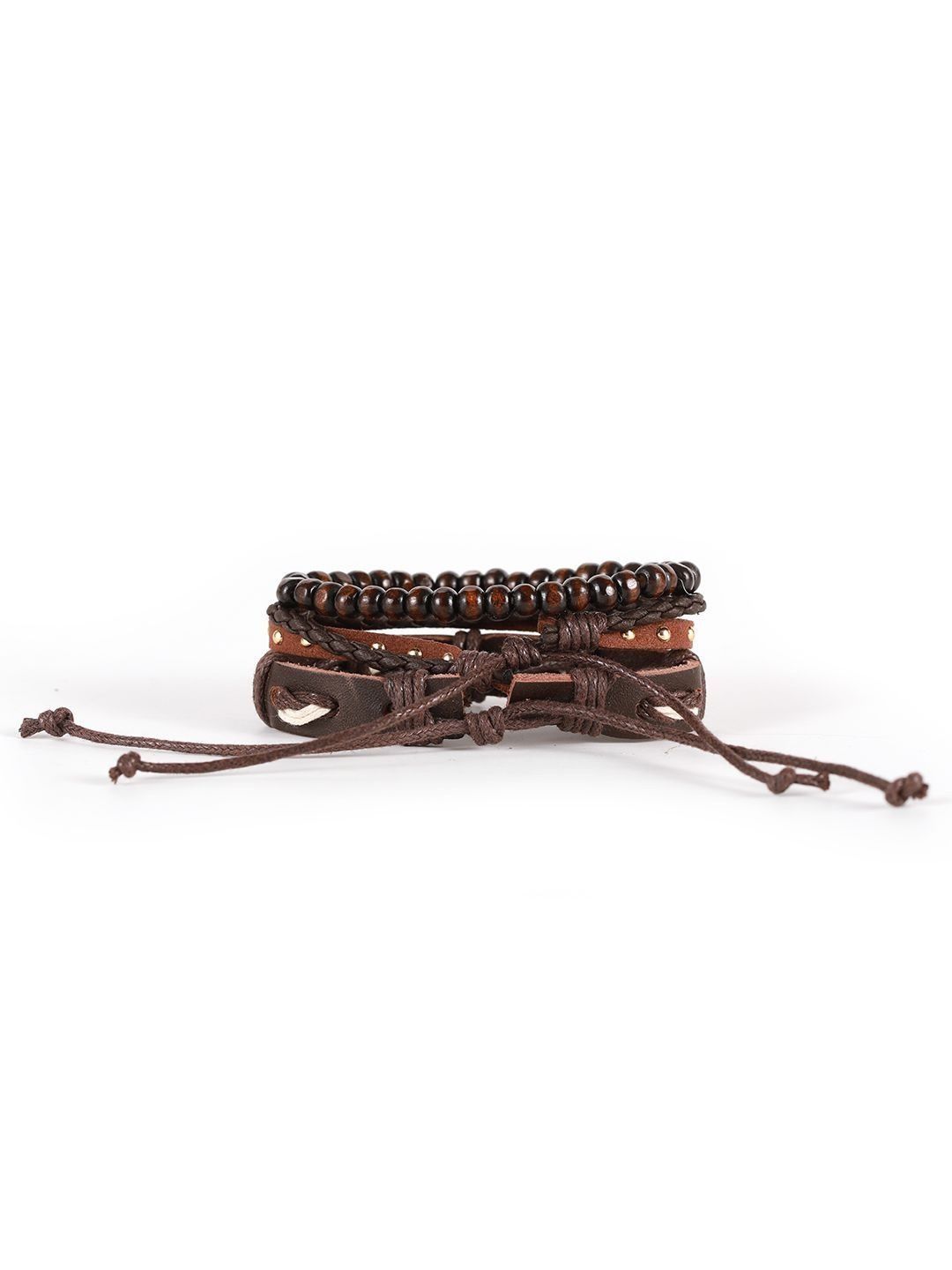 StyleCast Men Leather Handcrafted Wraparound Bracelet