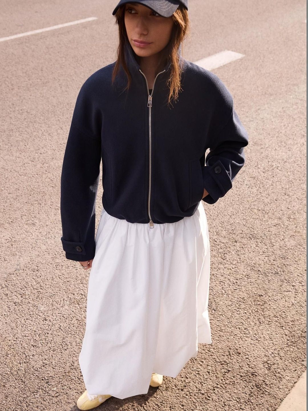 Balloon midi skirt