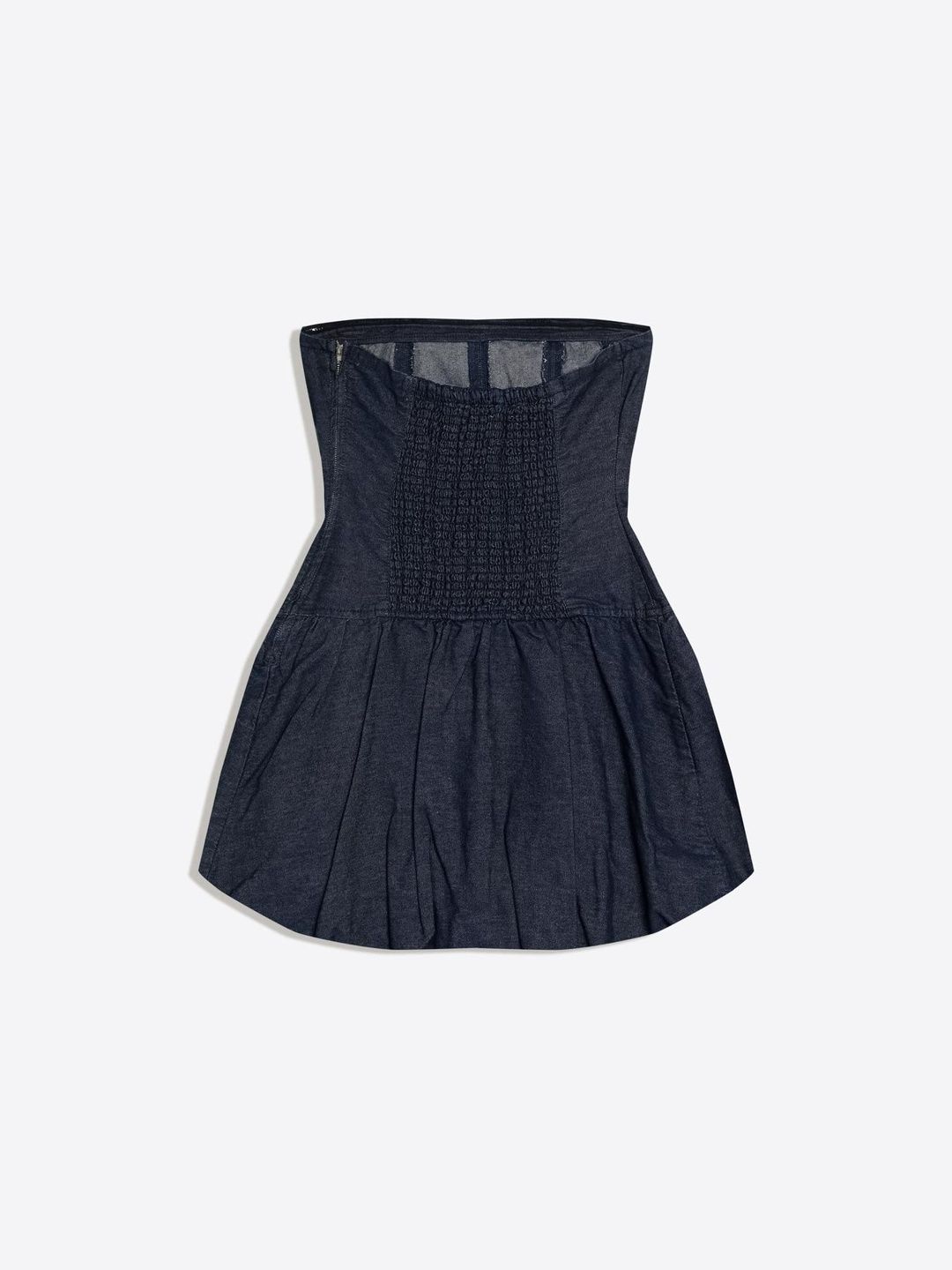 Mini puffball denim dress