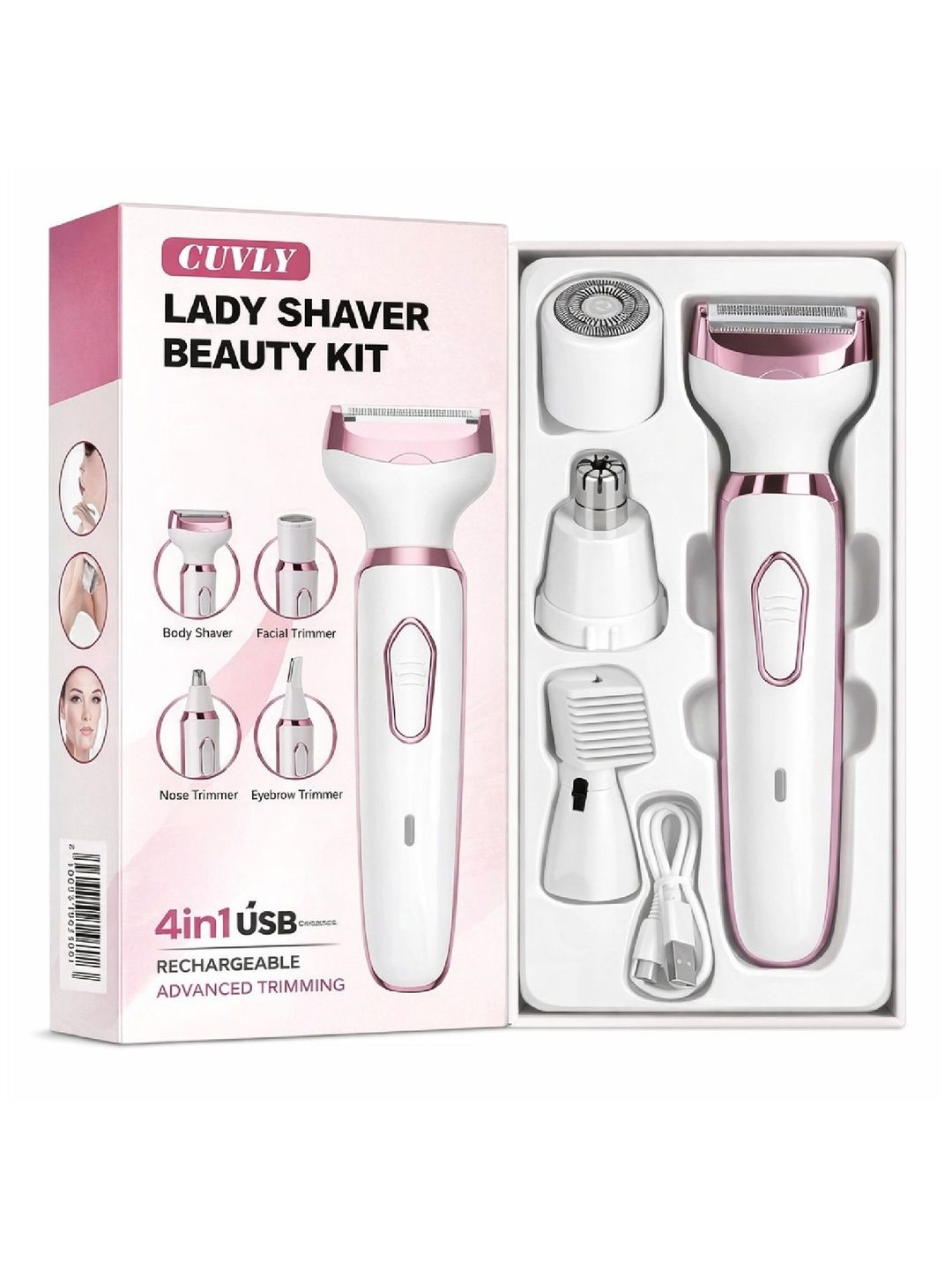 CUVLY 4-In-1 Shaver Trimmer For Hair Removal
