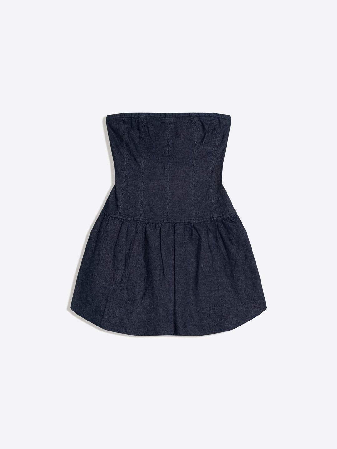 Mini puffball denim dress