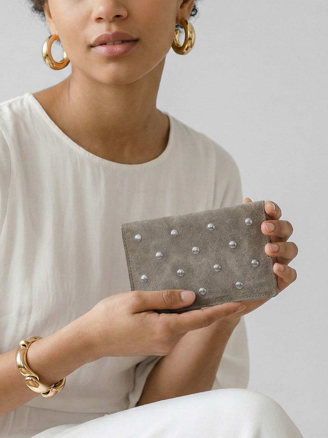 Embellished Leather Card Holder