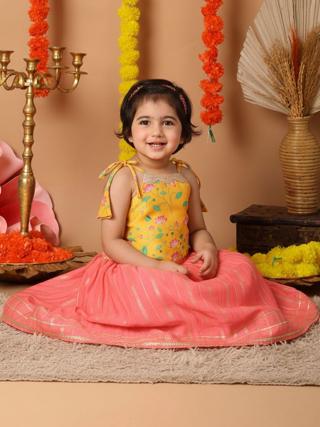 Sangria Girls Printed Flared Lehenga Choli