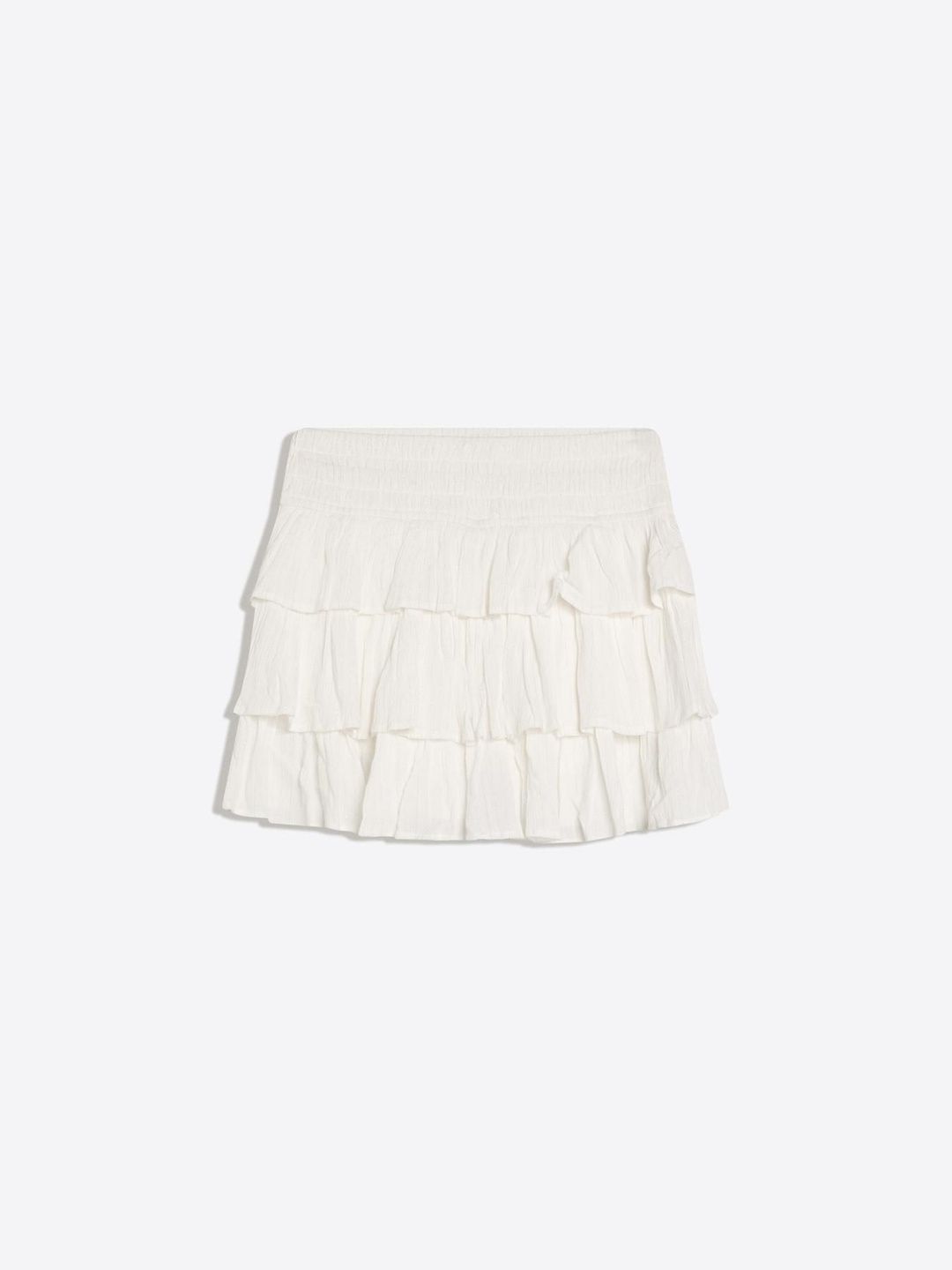 Shimmery ruffle mini skirt