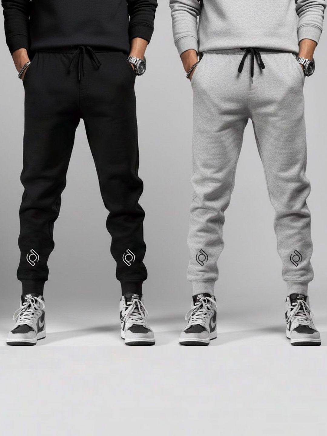 Riksaw Men Pack of 2 Regular Fit Brand Logo Training Joggers