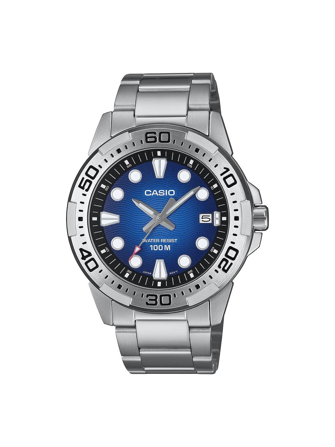 CASIO CASIO Men Dial & Stainless Steel Bracelet Style Straps Analogue Date Aperture Watch A2483