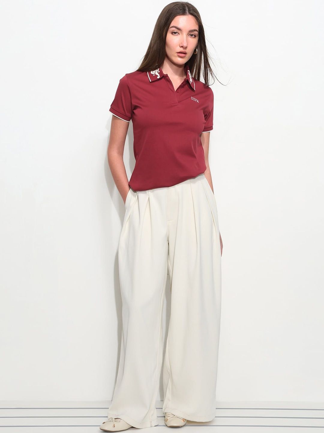 Brand Logo Polo Collar T-shirt