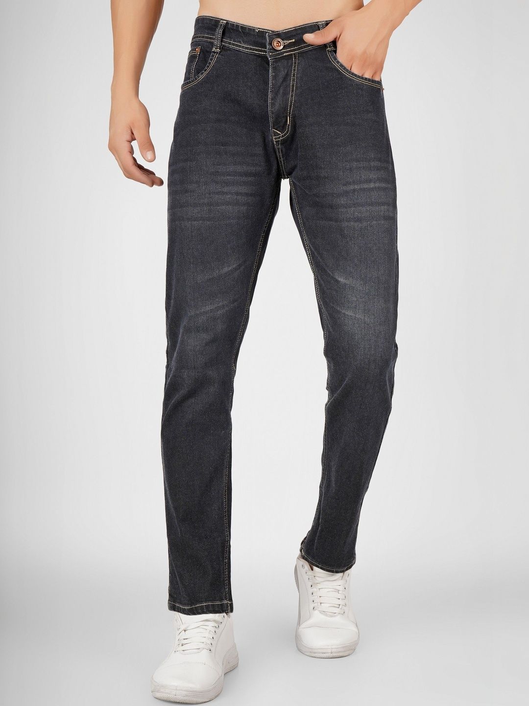 KHASAAB STYLE Men Relaxed Fit Mid-Rise Light Fade Jeans