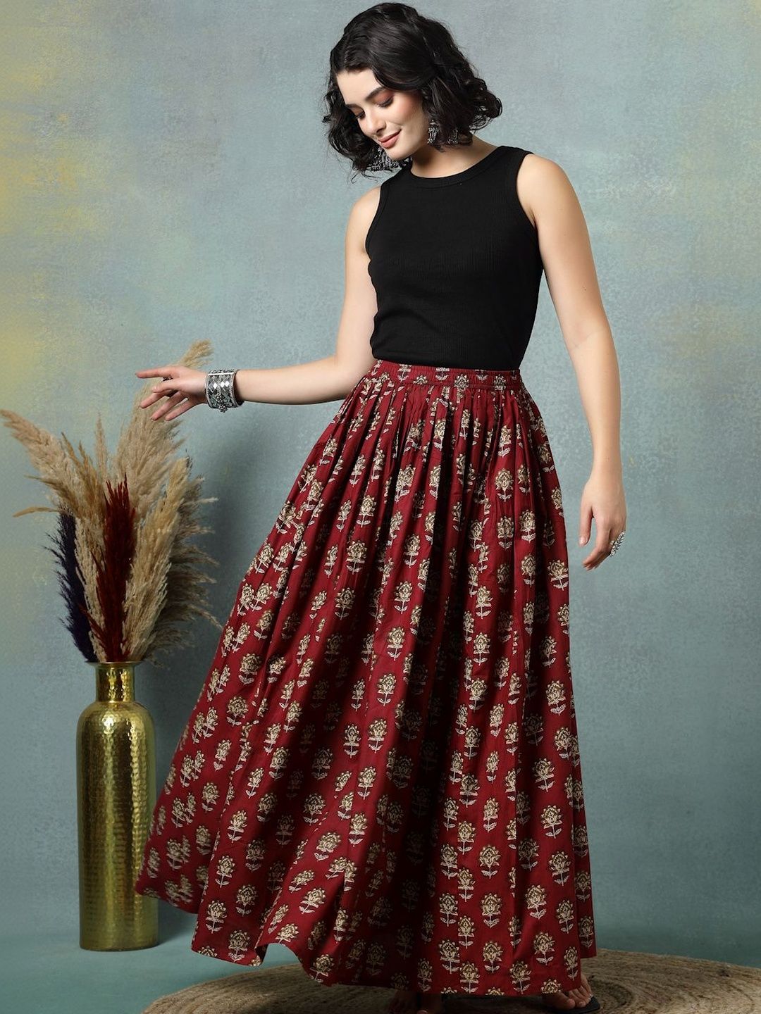 Anouk Mirage Women Cotton Cotton Cambric Floral Maxi Fashion