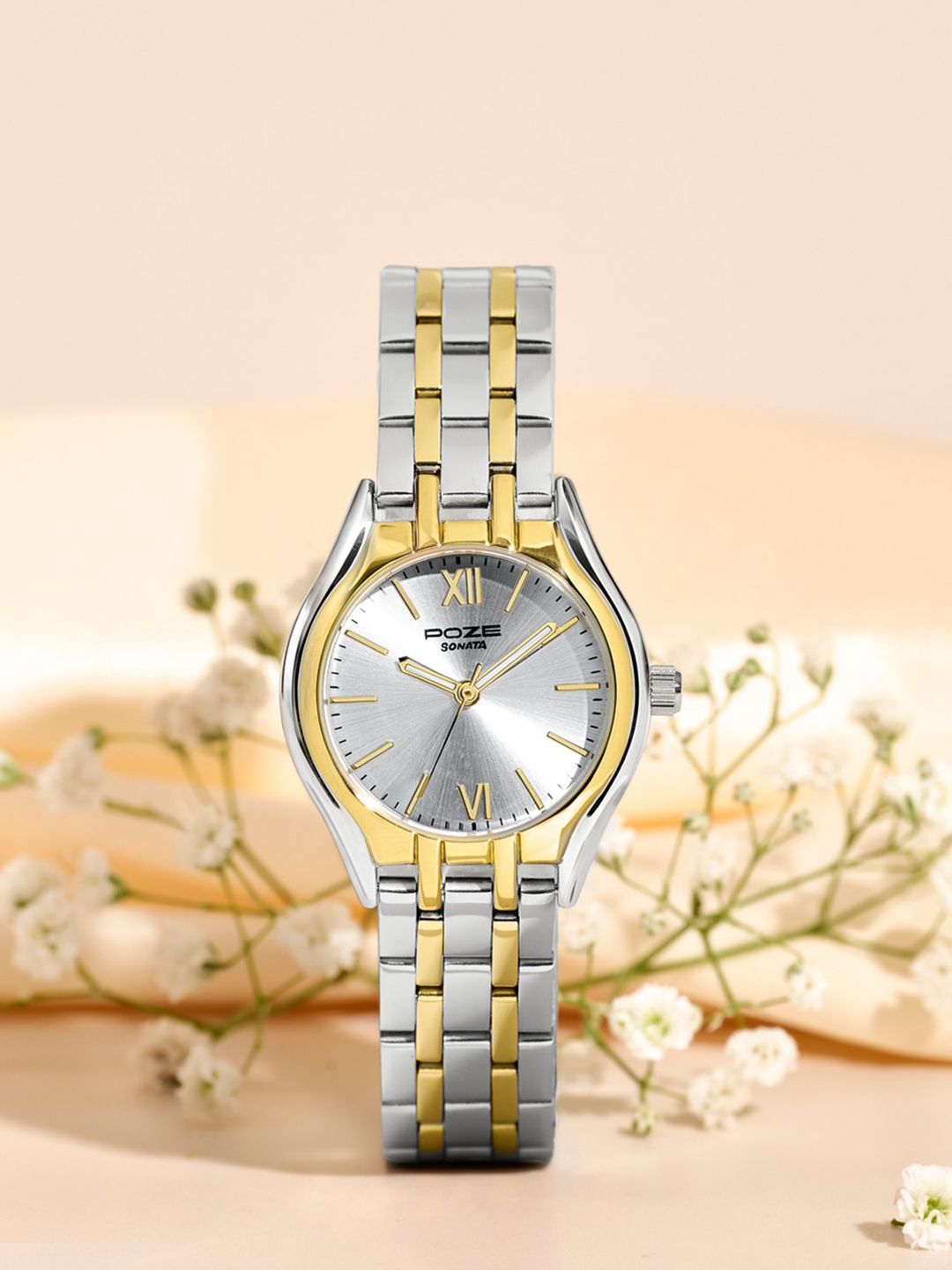 Sonata Women Poze 8 Quartz Analog Silver Dial Watch - SP80168BM01W
