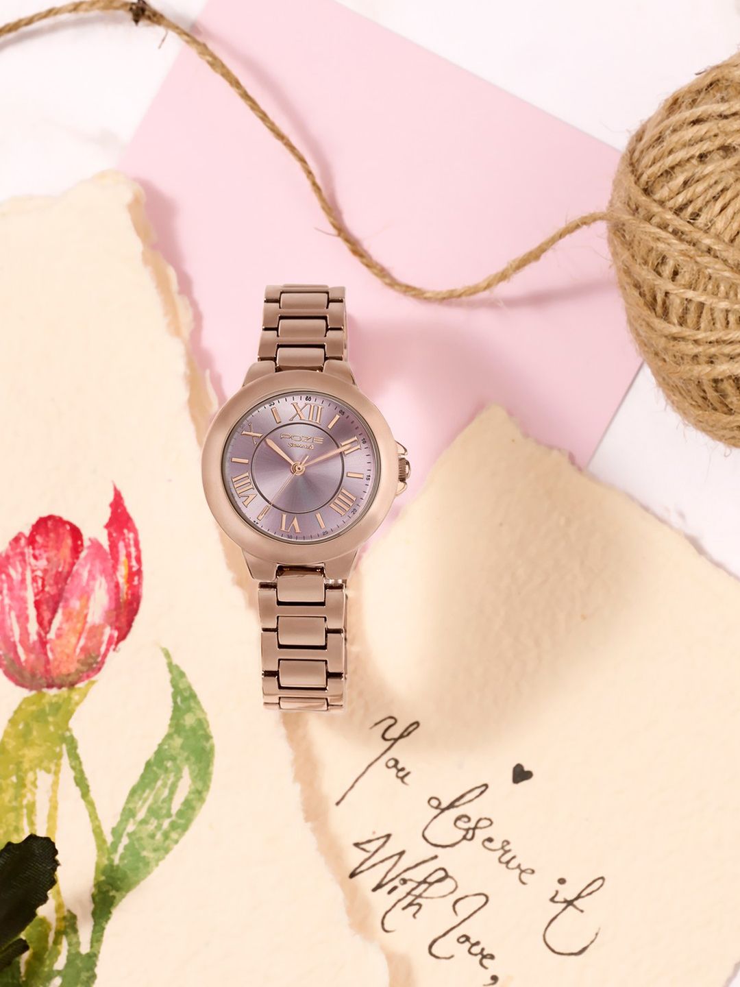 Sonata Women Poze 8 Quartz Analog Pink Dial Watch - SP80158WM01W