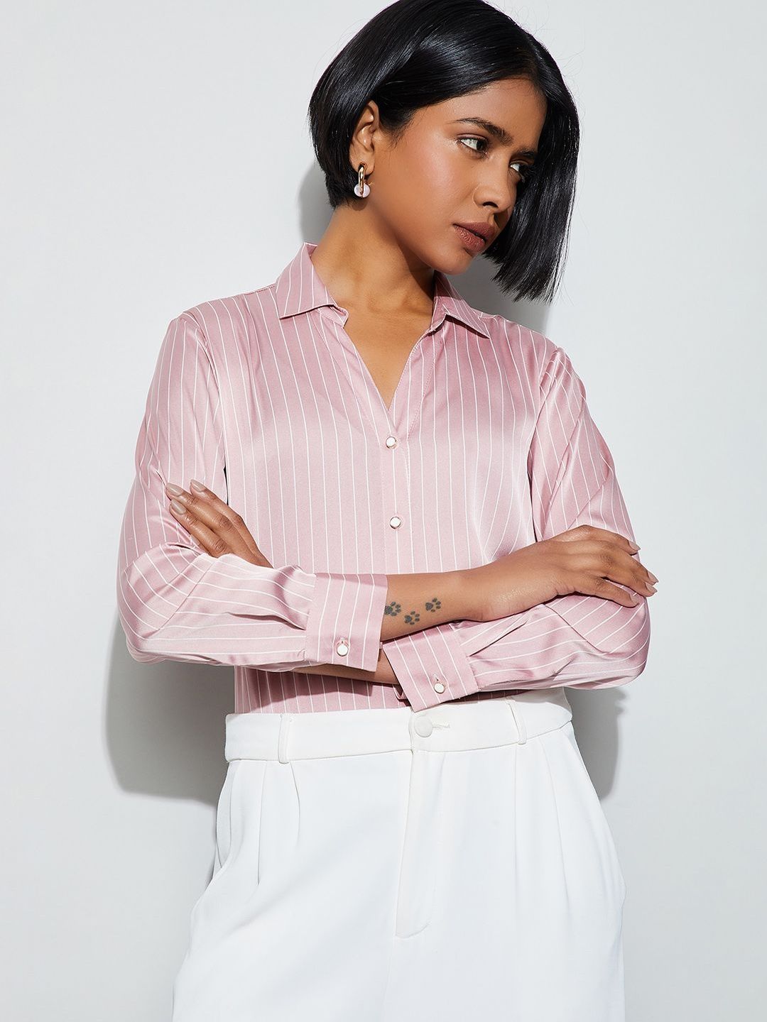 Buy CODE by Lifestyle Women Striped Casual Shirt - Shirts for