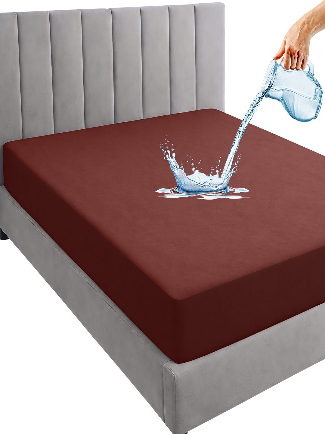 GADDA CO Cofffee Double Bed Soft & Waterproof Mattress Protector