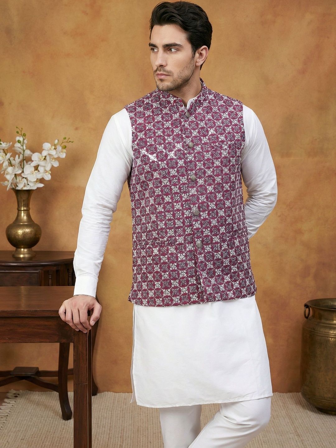 Jompers Embroidered Nehru Jackets