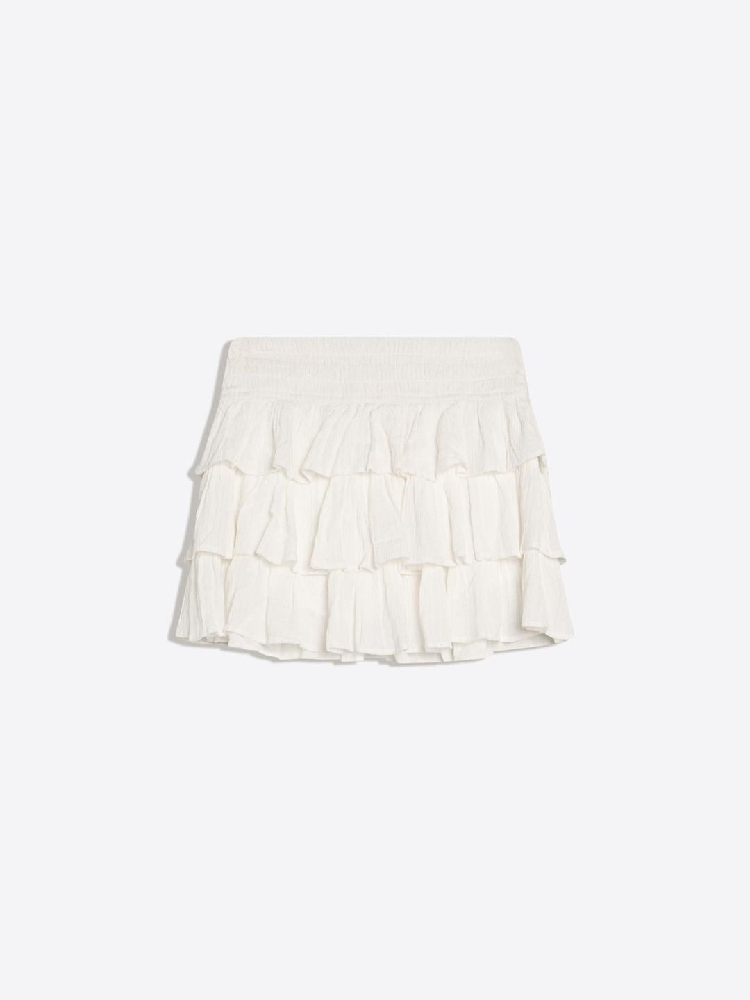 Shimmery ruffle mini skirt