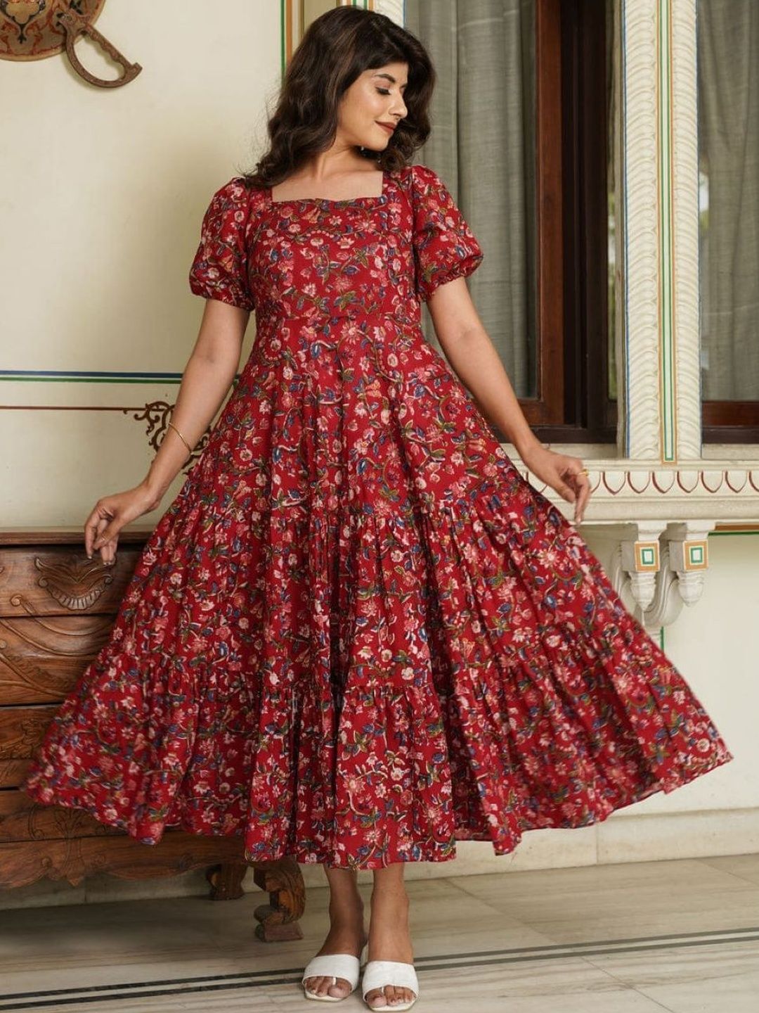 Charnest Women Floral Printed Floral Anarkali Kurta