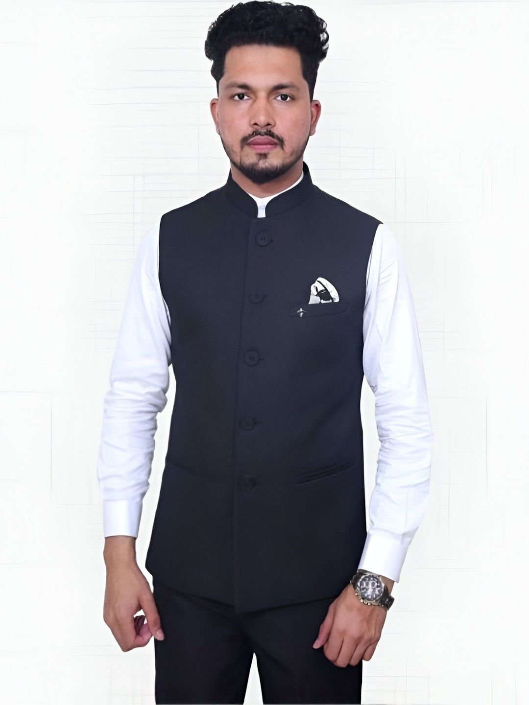 RISANI Mandarin Collar Nehru Jacket