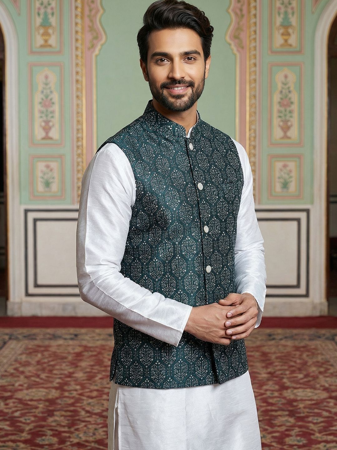 Jompers Printed Nehru Jackets