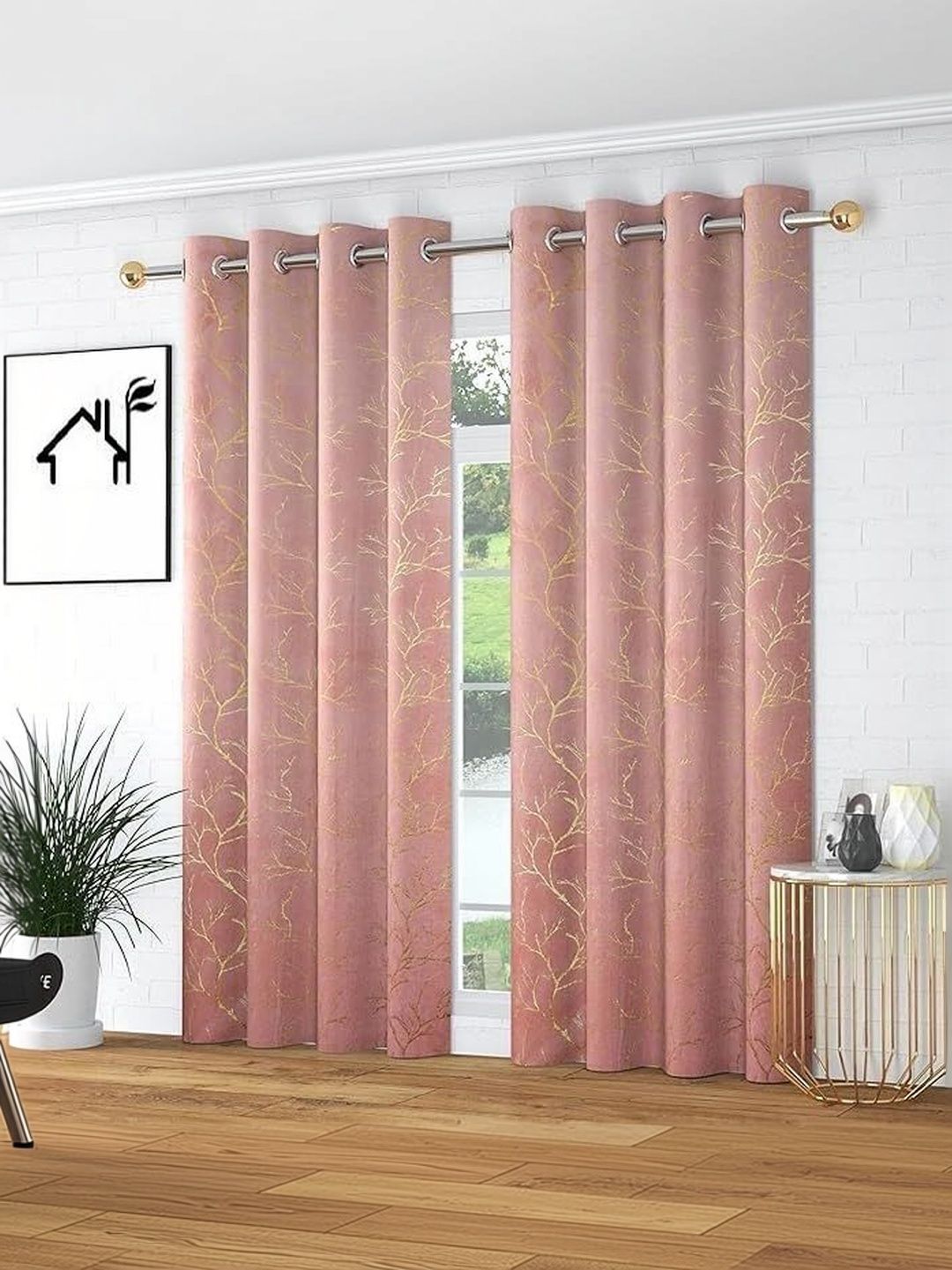 Myntra Elegant Homes Set Of 2 Long Door Curtains