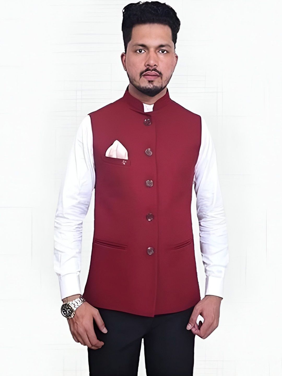 RISANI Mandarin Collar Nehru Jacket