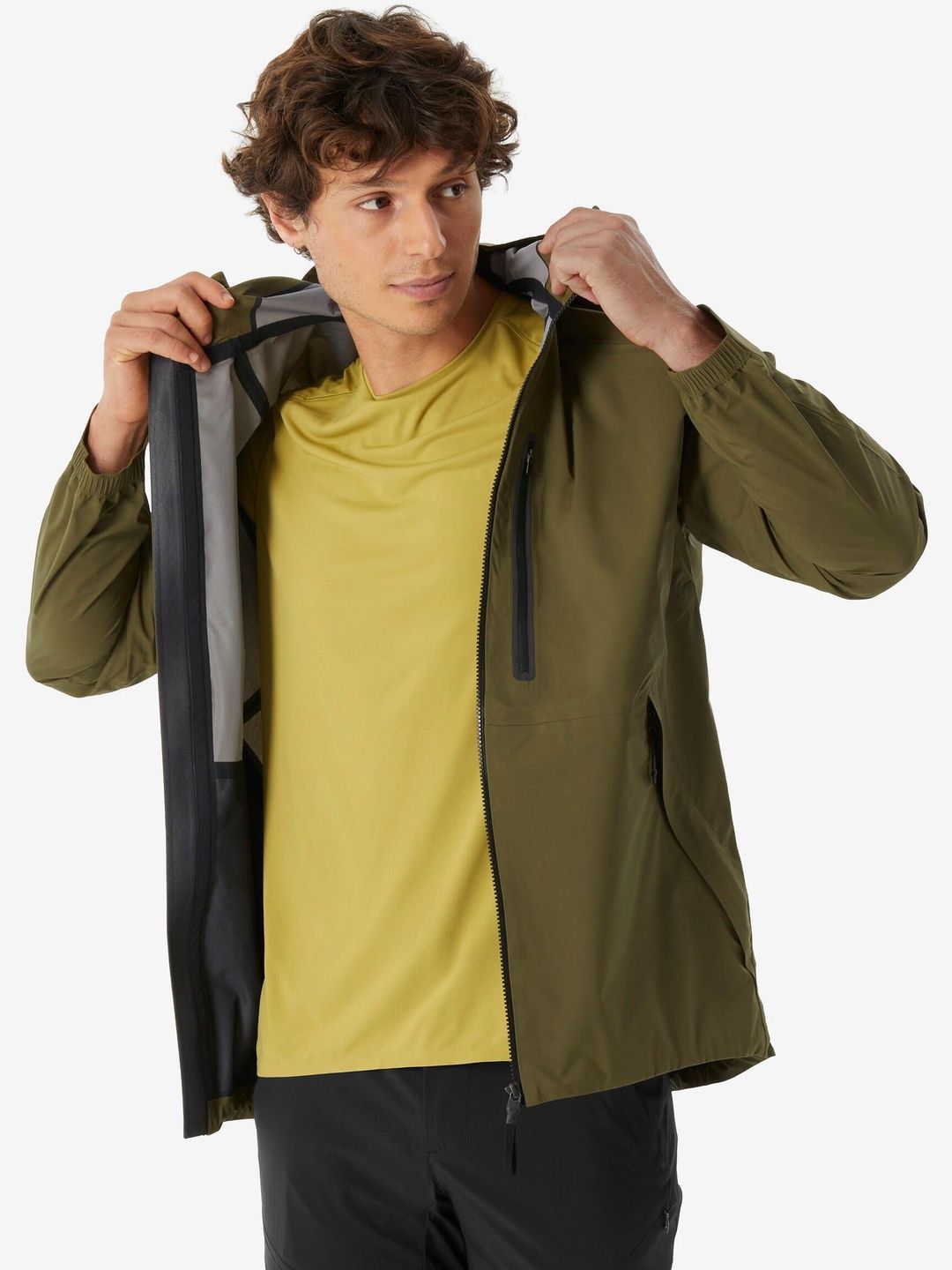 Decathlon Quechua - Men Olive MH500 Light V Waterproof Hiking Jackets