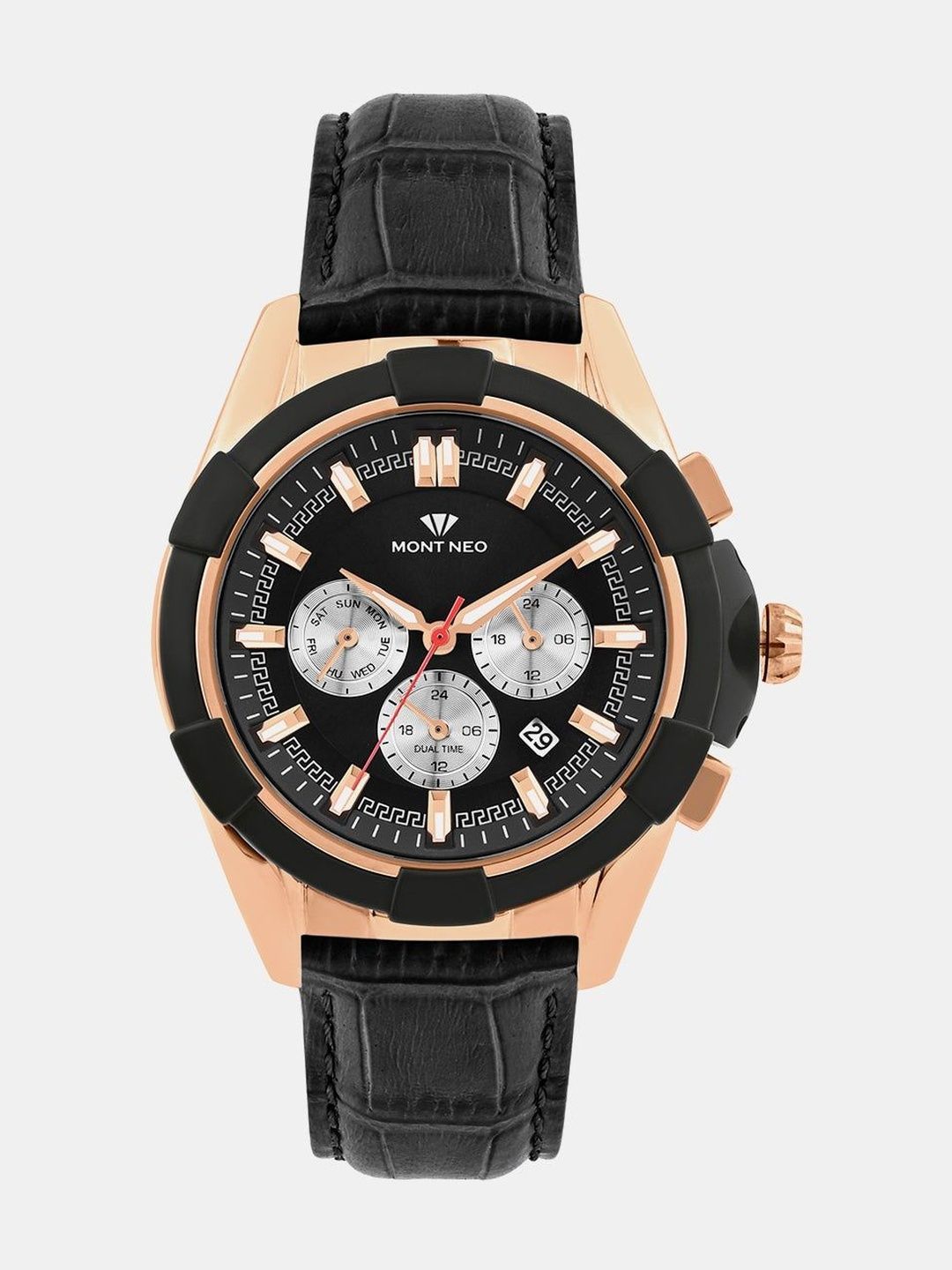 Buy MONT NEO Men Dial & Leather Straps Analogue Multiple Time Zone