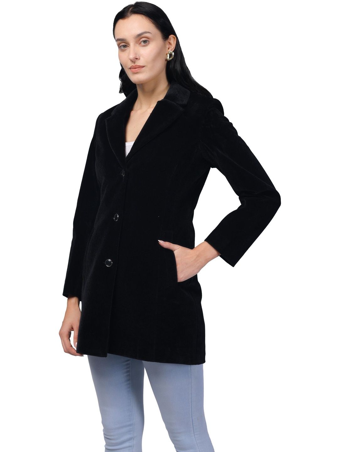 Buy Trufit Notched Lapel Overcoat - Coats for Women 39727609 | Myntra