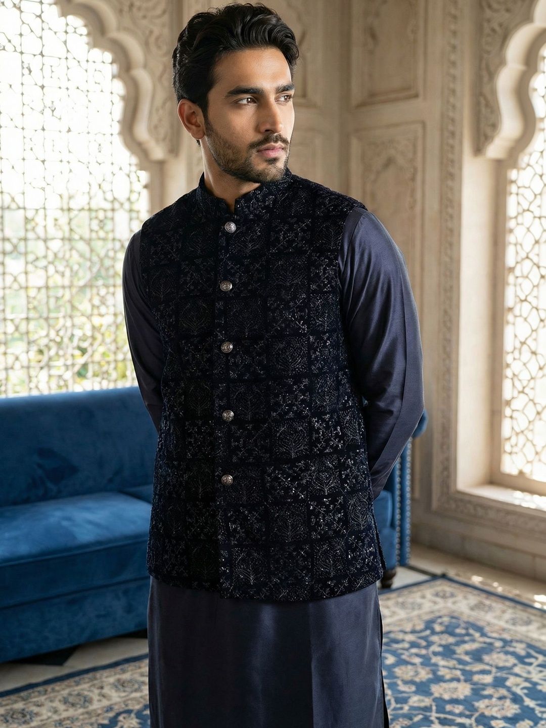Jompers  Embroidered Nehru Jackets