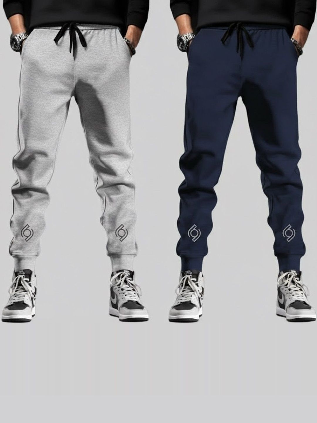 Riksaw Men Pack of 2 Regular Fit Graphic Print Training Joggers