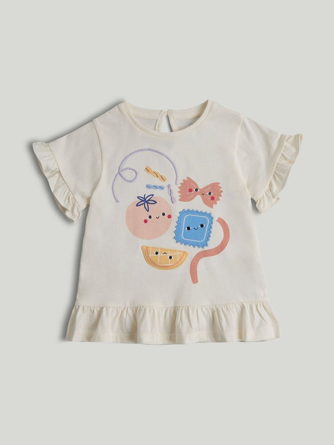 mothercare Girls Printed Applique T-shirt