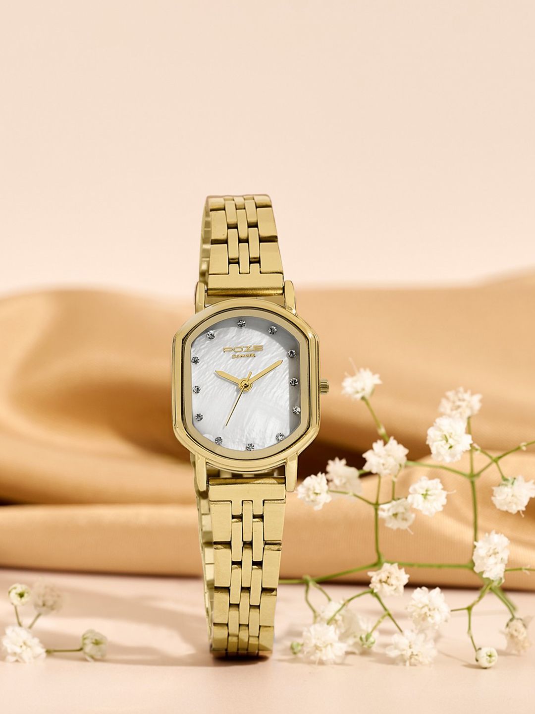 Sonata Women Poze 8 Quartz Analog MOP-White Dial Watch - SP80161YM01W