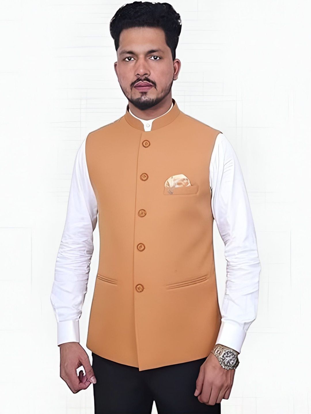 RISANI Mandarin Collar Nehru Jacket
