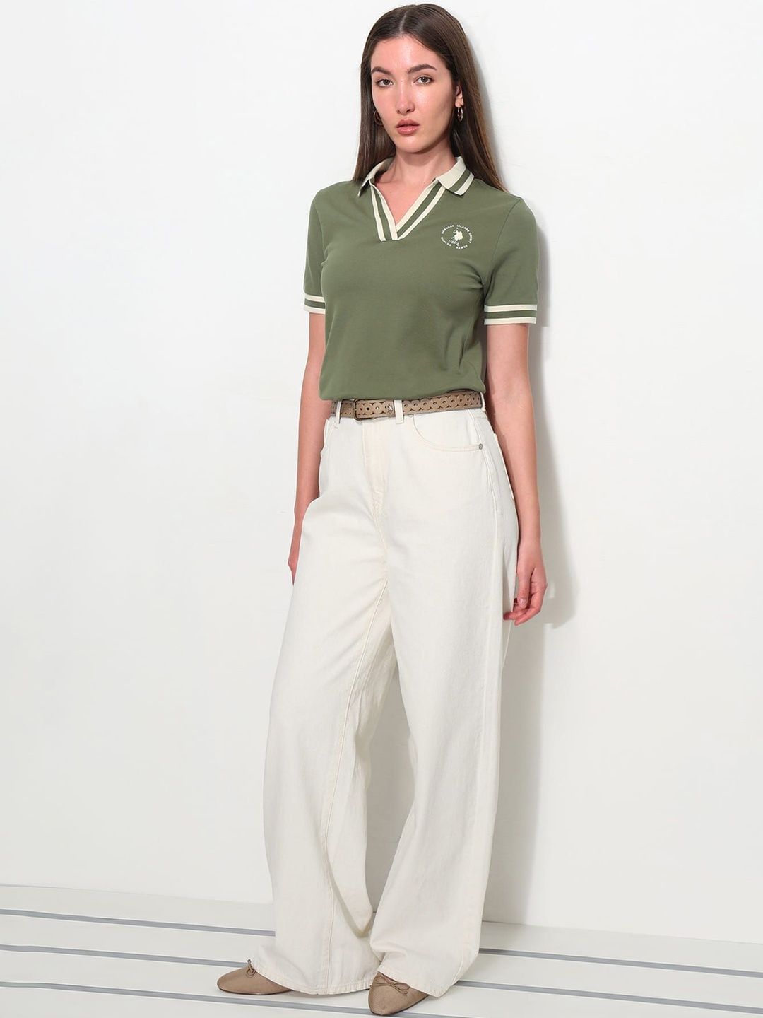 Brand Logo Polo Collar T-shirt
