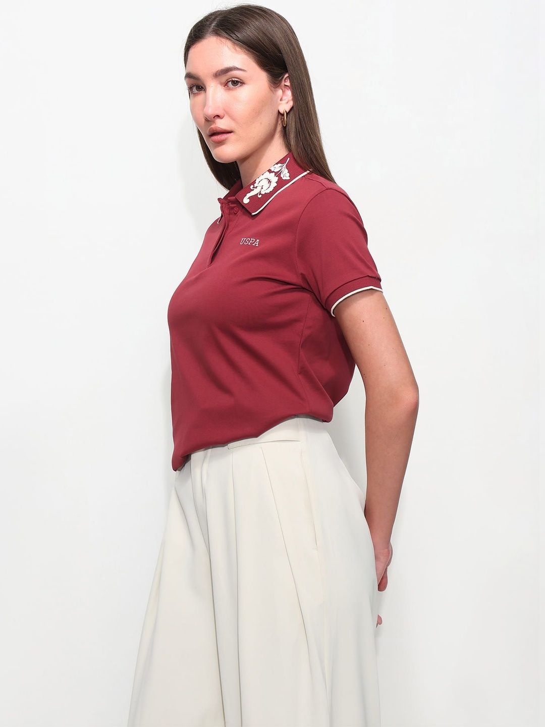 Brand Logo Polo Collar T-shirt