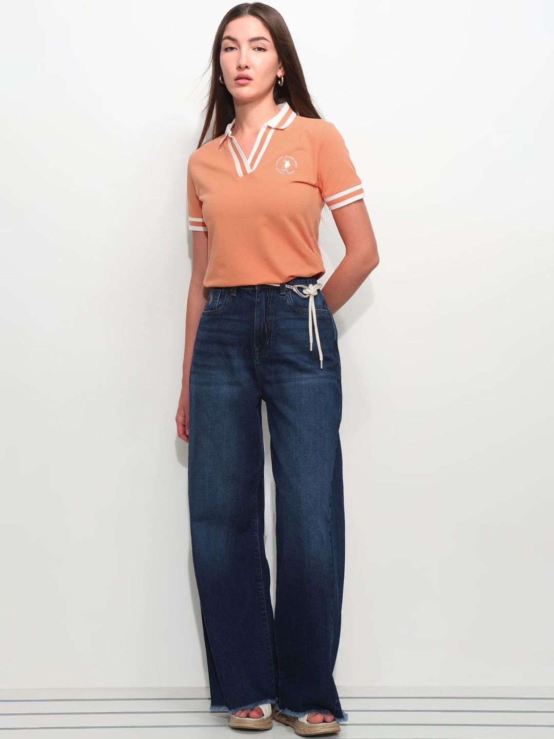 Brand Logo Polo Collar T-shirt