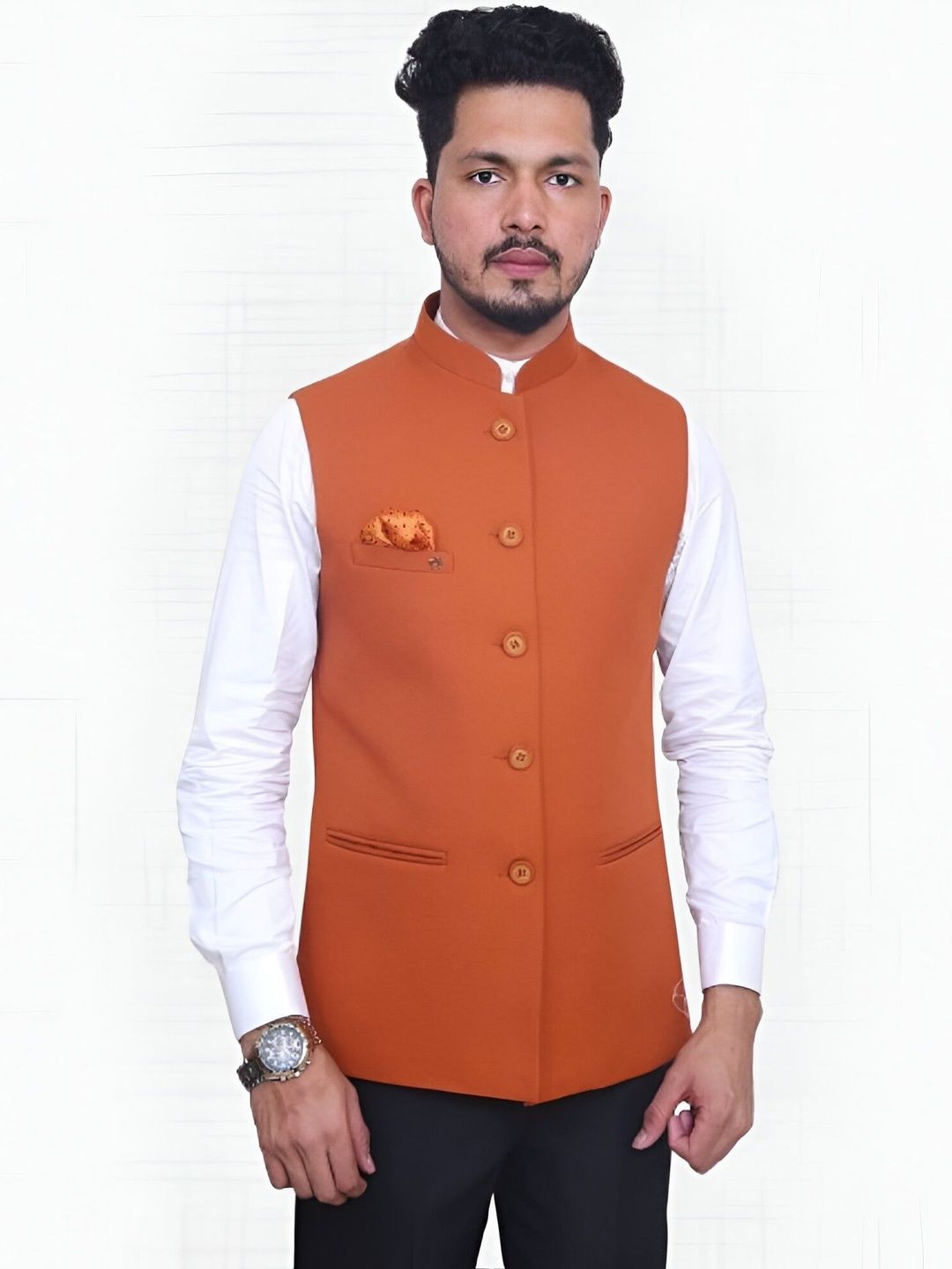 RISANI Mandarin Collar Nehru Jacket